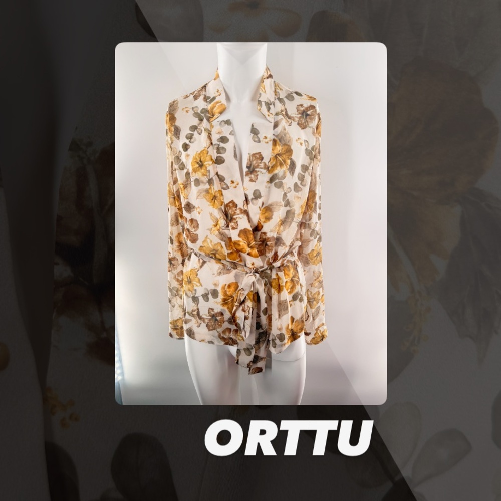 EUC Orttu Floral Semi Sheer Cardigan